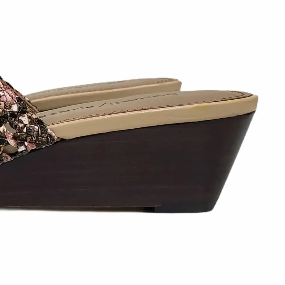 Donald Pliner Albi Woven Slide Leather Sandal Womens 8 Medium NEW